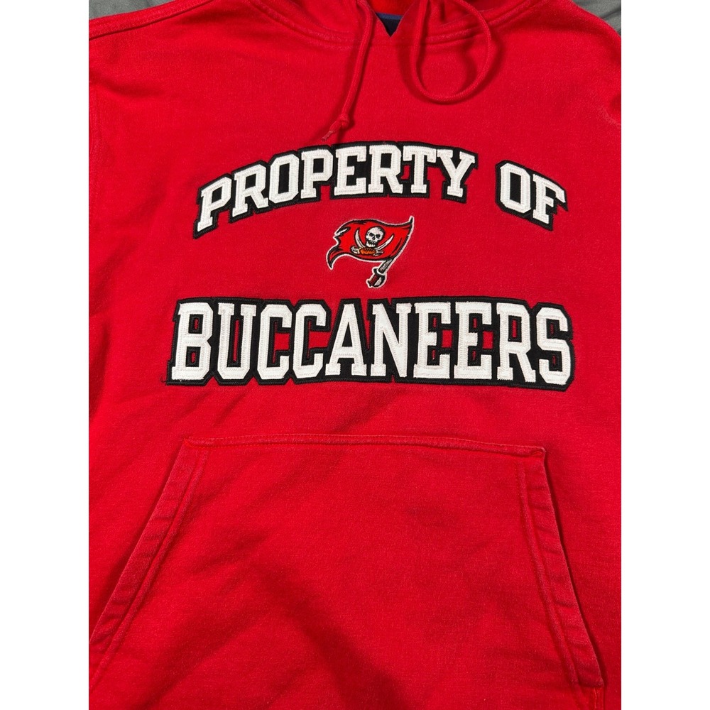 Vintage Reebok Gridiron Classic Hoodie Mens Medium Red NFL‎ Tampa Bay Buccaneers - Picture 4 of 9